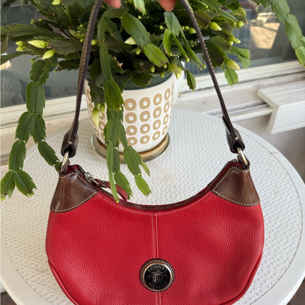 Dooney & Bourke Red and Brown Leather Shoulder Bag